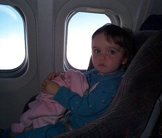 Grace on airplane
